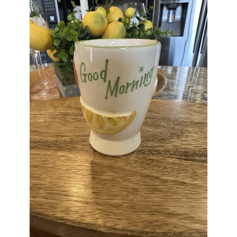 Vintage NAPCO WARE Ceramic Good Morning Citrus JUICE 1961 Cup 5352 Japan
